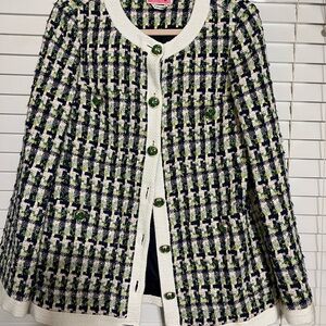 Kate Spade Black and White Tweed Blazer
